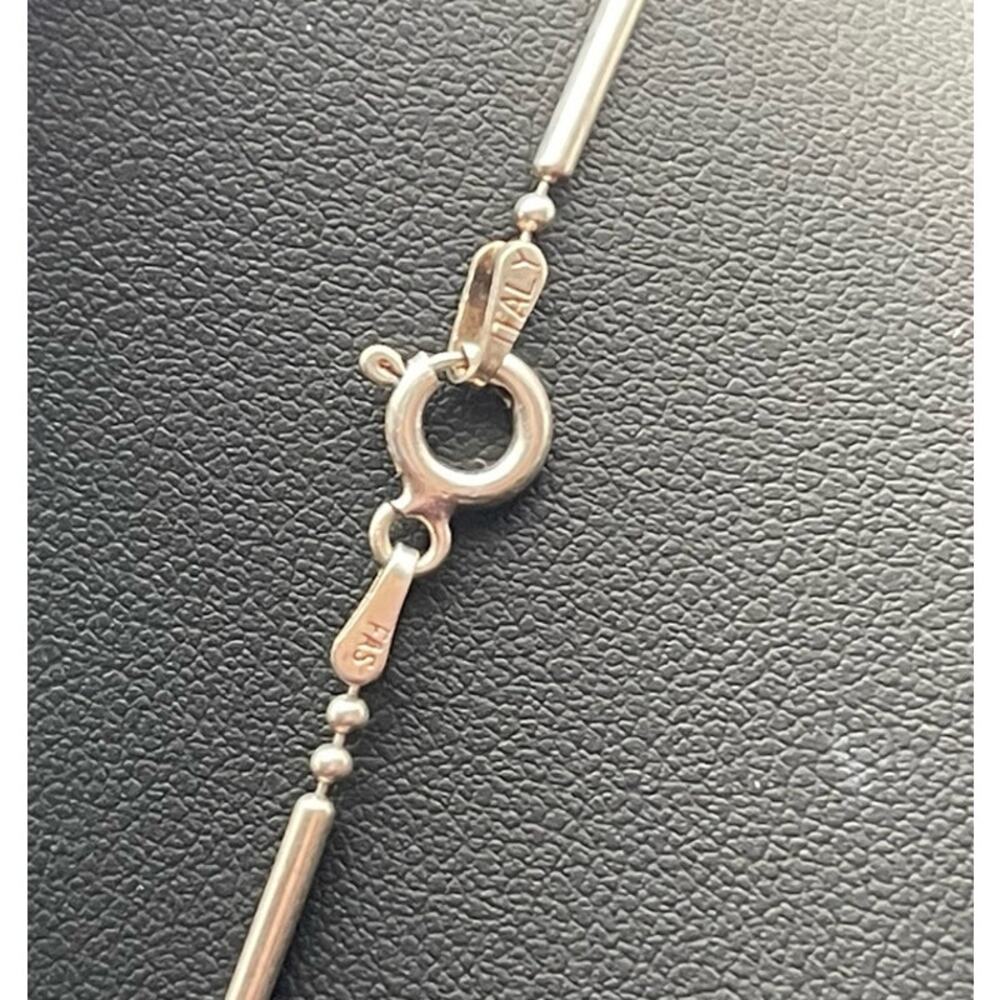 FAS 925 Italy Dot Dash Chain Sterling Silver 17" Necklace Spring Ring Clasp - Picture 7 of 8